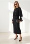 Women's Black Hair Braid Detail Cardigan Dress Set Tkm-19000529