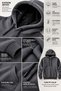 Sümer Işık Unisex 3-Thread Brushed Hooded Sweatshirt, 100% Cotton, with Kangaroo Pocket, Slim Fit, Winter Hoodie. - 2