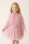 Girls' Evening Dress with Cape, 3D Rose and Star Tulle, Birthday, Special Occasion, Rose Wedding Party Dress, Ages 1-6. - 4