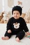 Baby Kids Plush 3-Piece Set: Winter Top, Pants, and Plush Outfit with Bear Design and Ear-Flap Hat, 6-18 Months. - 7