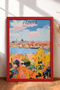 Padua City Silhouette and Colorful Plants Framed Painting, Italy Poster, Wall Decor, Itp187.