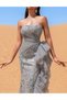 Rochie lunga, Gri - 7