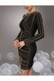 Rochie scurta, Negru/Auriu - 4