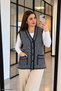 Women's Plus Size Knit Vest with Kilim Pattern and Button Detail. - 3