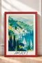 Amalfi Bay and Sailboats Framed Painting, Italy Poster, Living Room, Kitchen, Wall Decor, Itn018. - 3