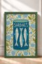 Sardines, Floral Pattern, Canned Food, Framed Painting, Italy Poster, Wall Decor, Itn009. - 3
