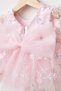 Baby Boutique Girl's Pink Tulle Romper Dress and Hairband Set - Fluffy Tulle, Floral Detail Party Dress. - 5