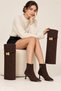 Serenza Detachable Dust Cover Detailed Buckle Zipper Pointed Metal Tip Thin Heel Women's Boots - 6