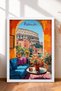 Rome Window View of the Colosseum Framed Painting Italy Poster Wall Decor Itp197