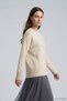 Crew Neck Oversized Knit Sweater 2521 Ecru - 2