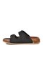 Black Double-Banded Comfortable Soft Sole Men's Slippers 305-2002 m