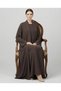 Premium Coffee 3-Piece Open-Front Abaya Set with Inner Dress & Hijab - 5