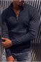 Seka 186 Men's Slim Fit Zippered Stand-Up Collar Ribbed Lycra Knit Sweater.
