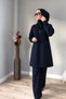 Sequined Detailed Midi Model Zippered Hijab Tracksuit Set