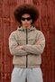 Men's Stand-Up Collar Hooded Casual Seasonal Beige Raincoat - 5