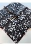Bitter Coffee Ecru Abstract Patterned Silk Scarf - 2