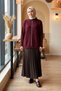Stoned Glitter Rib Detail Tunic 650014 Dark Burgundy - 2