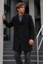 Men's Stylish Classic Long Black Coat - 4