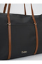 Black-Tan Shk357 Large Capacity, Shoulder Strap, Zippered, Everyday Shopper Bag. - 6