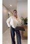 Women's Shoulder and Arm Seam Pearl-Detailed Soft-Textured Knit Sweater Suitable for Everyday Wear. - 2
