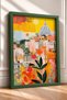 Rome Silhouette, Yellow Sun and Flowers Framed Painting, Italy Poster, Living Room, Kitchen, Wall Decor, Itp198. - 2