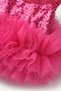 Dark Pink Skirt with Sequined Hem and Tulle Detail for Girls - Sheron - 6