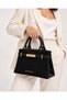 Women's Stylish Handbag and Shoulder Bag with Gold Buckle Detail. - 4