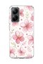 Pink Cherry Blossom Print Transparent Phone Case Compatible with Poco X7 Pro.