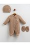 Teddy Waffle 5-Piece Hospital Discharge Set, 100% Cotton, for Newborn Baby Boys. - 2