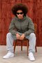 Men's Stand-Up Collar Hooded Casual All-Season Khaki Raincoat - 4