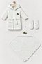 Baby Whale Patterned 100% Cotton Baby Bathrobe Set 0-2 Years