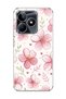 Pink Cherry Blossom Printed Transparent Phone Case Compatible with Realme C53.