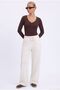 Women's Modal Osha Wide-Leg Ecru Sweatpants - 4