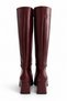 Ballety Crocodile-Patterned Square-Toe Chunky-Heel Zippered Women's Boots. - 4