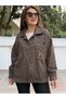 Italian Sequined Gabardine Jacket, Brown (up to Size 50)