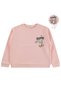 Rabbit-Printed Sweatshirt for Ages 6-9 - Pink