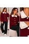 Women's Collar Beaded Detail Brass Knit Sweater - 3