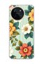 Realme 11 4g Compatible Retro Striped Floral Print Transparent Phone Case.