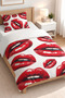 Pop Lips Lip-Patterned Digitally Printed Single-Size Duvet Cover Set - With Bed Sheet - 2