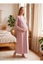 New Season Powder-Colored Winter Jacquard Long-Sleeved Maternity Robe with Easy Breastfeeding Design, 2-Piece Set. - 5