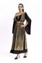 Black Gold-Embroidered Belted Maxi Dress - 5