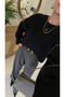 Women's Shoulder and Arm Seam Pearl-Detailed Soft-Textured Knit Sweater Suitable for Everyday Wear.