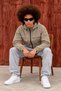 Men's Stand-Up Collar Hooded Casual Seasonal Beige Raincoat - 4