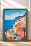 Colorful Houses with Palm Trees on the Sorrento Coast – Framed Painting, Italy Poster, Wall Decor, Itp199. - 3