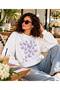 Women's Purple Butterfly Print Graphic Oversized Sweatshirt - Crew Neck, Drop Shoulder, Winter Sweatshirt.