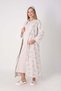 Pregnant and Postpartum Nightgown and Robe Set, 2-Piece, with Ruffled Collar, Buttoned, Nursing-Friendly, Floral Pattern. - 3