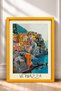 Vernazza Village and Turquoise Sea Framed Painting, Italy Poster, Living Room, Kitchen, Wall Decor, Itp205. - 3