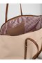 Cream - Taba Shk357 Large Capacity, with Strap, with Zipper, Everyday Shopper Shoulder Bag. - 7