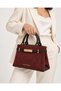 Women's Stylish Handbag and Shoulder Bag with Gold Buckle Detail. - 4
