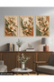 Textured Appearance Soft Color Flower 3 Piece Wooden Framed Painting Act - 4